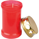 Grabkerze Rot 40h (Deckel Gold) - Rose
