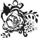 Grabkerze Rot 40h (Deckel Gold) - Rose