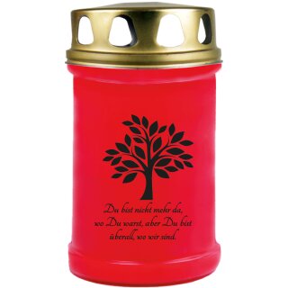 Grabkerze Rot 48h (Deckel Gold) - Baum