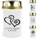 Grabkerze Weiß 48h (Deckel Gold) - Calla