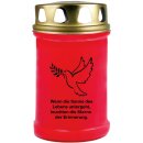 Grabkerze Rot 48h (Deckel Gold) - Taube
