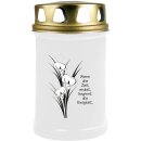 Grabkerze Weiß 48h (Deckel Gold) - Calla