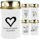 Grabkerze Weiß 48h (Deckel Gold) - Calla