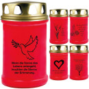 Grabkerze Rot 48h (Deckel Gold) - Kerze