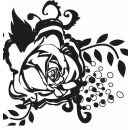 Grabkerze Weiß 48h (Deckel Gold) - Rose