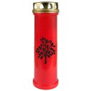 Grabkerze Rot 100h (Deckel Gold) - Baum