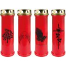 Grabkerze Rot 100h (Deckel Gold) - Hände