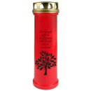 Grabkerze Rot 100h (Deckel Gold) - Baum