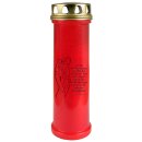 Grabkerze Rot 100h (Deckel Gold) - Engel