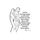 Grabkerze Rot 100h (Deckel Gold) - Engel