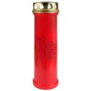 Grabkerze Rot 100h (Deckel Gold) - Engel