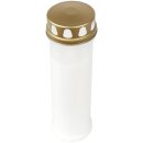 Grabkerze Weiß 100h (Deckel Gold) - Calla