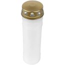 Grabkerze Weiß 100h (Deckel Gold) - Calla