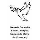 Grabkerze Weiß 100h (Deckel Gold) - Taube