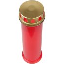 Grabkerze Rot 100h (Deckel Gold) - Herz