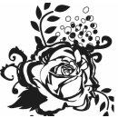 Grabkerze Weiß 100h (Deckel Gold) - Rose