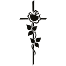 Grabkerze Rot 170h ( Deckel Gold ) - Rose Kreuz