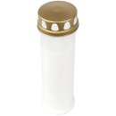 Grabkerze Weiß 170h (Deckel Gold) - Calla