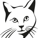 Grabkerze Weiß 40h (Deckel Gold) - Katze 3