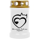 Grabkerze für Tiere Katzenmotiv 40h Herz 2