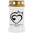 Grabkerze für Tiere Katzenmotiv 40h Herz 2