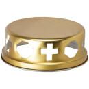 Grabkerze Weiß 40h (Deckel Gold) - Herz