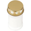 Grabkerze Weiß 40h (Deckel Gold) - Herz Pfote