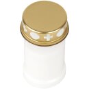 Grabkerze Weiß 40h (Deckel Gold) - Hunde