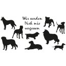 Grabkerze Weiß 40h (Deckel Gold) - Hunde