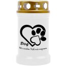 Grabkerze für Tiere Hundemotiv 40h Herz Pfote