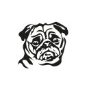 Grabkerze für Tiere Hundemotiv 40h Mops