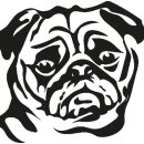 Grabkerze für Tiere Hundemotiv 40h Mops