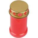 Grabkerze Rot 40h (Deckel Gold) - Herz