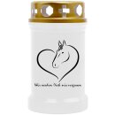 Grabkerze für Tiere Pferdemotiv 40h Herz