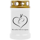 Grabkerze für Tiere Pferdemotiv 40h Herz