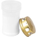 Grabkerze Weiß 48h (Deckel Gold) - Herz Schwarz