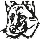 Grabkerze Rot 48h (Deckel Gold) - Schäferhund