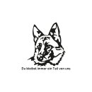 Grabkerze Rot 48h (Deckel Gold) - Schäferhund