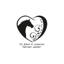 Grabkerze Weiß 48h (Deckel Gold) - Herz Schwarz