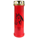 Grablicht ( Rot ) Grabkerze ca. 100h Brenndauer - Pferd