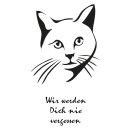Grabkerze Weiß 100h (Deckel Gold) - Katze 3