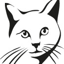 Grabkerze Weiß 100h (Deckel Gold) - Katze 3