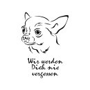 Grabkerze Rot 100h (Deckel Gold) - Chihuahua