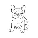 Grabkerze Weiß 100h (Deckel Gold) - Bulldogge