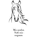 Grabkerze Weiß 170h (Deckel Gold) - Pferdekopf