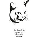 Grabkerze Weiß 170h (Deckel Gold) - Katze 4