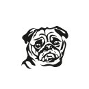Grabkerze Weiß 170h (Deckel Gold) - Mops