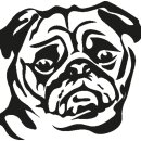 Grabkerze Weiß 170h (Deckel Gold) - Mops