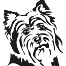 Grabkerze Weiß 170h (Deckel Gold) - Terrier