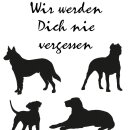Grabkerze Rot 170h (Deckel Gold) - Hunde
